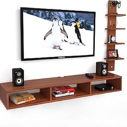 Anikaa Jadis Engineered Wood Wall Mount TV Unit/TV Stand/Wall Set Top Box Stand/TV Cabinet/TV Entertainment Unit (Walnut)(Ideal for Upto 55")(D.I.Y)-image-86