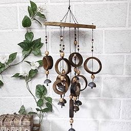 Unravel India Wood Copper Bamboo Wind Chime (6.9 x 19 inch, Brown) (DEWD0100)-image-50