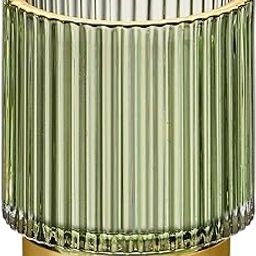 LEICURACE Makeup Brush Organizer, Toothbrush Holder, Desk Pen Pencil Holder, Multifunctional Vintage Glass Brush Cup (S/Green/A3-11-US)-image-62