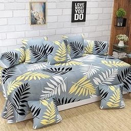 Castiqa Polycotton Diwan Covers Set of 8 Pieces | 1Bedsheet 2Bolster Covers 5Cushion Covers | Ice Blue-image-68
