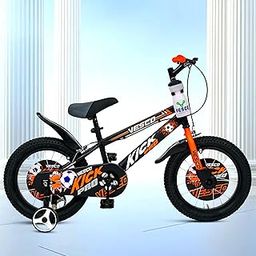 VESCO Kick Pro 16T Kids Cycle with Side Wheels | Rigid Suspension | 11 Inches Frame | Ideal for 4 to 6 Years Boys & Girls Kids Bike (Orange)-63