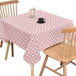 Oasis Home Collection Cotton Print Square Table Cloth - Pink Heart - 2 Seater (Pack Of 1)-29