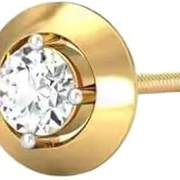 Superior Diamond Stone Original Certified Earstud 14K Gold Diamond Kano Ke Tops आकर्षित हीरे रत्न के ईयर स्टड्स A1 Grade Kano Ke Bunde Especially For Boys Single Earring Stud-image-22