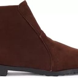 Women & Girls Ankle Length Stylish Velvet Round Toe Casual Boots-image-36
