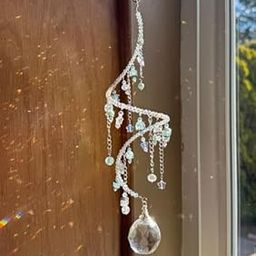 Mannikin Crystal Suncatcher Rainbow Maker, Hanging Dream Catcher with Beads and Bells, Boho Wall Decor for Home and Bedroom-image-57