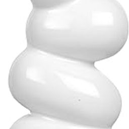 AMHSUS White Spiral Ceramic Vase for Home Décor – Glossy Finish Modern Art Vase for Living Room, Office & Gifting – 9 Inch-image-60