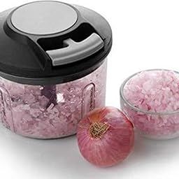 KRYSTIA Handy Plastic Chopper With Pull Cord Technology And 3 Stainless Steel Blades Eco Friendly Design Vegetable & Fruit Cutter-17