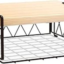 Go Hooked Under Shelf Basket, 1 Pack Wire Under Cabinet Organizer Shelf, Hanging Storage Baskets for Kitchen Pantry, Black(Metal)-image-113