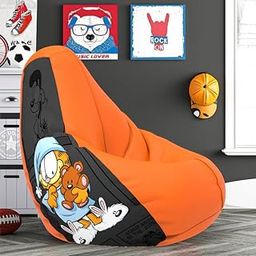 BiggieBean Bag with Beans Filled 5XL- Official: Garfield Bean Bags - for Adults - Max User Height : 6-6.5 Ft. - Weight : 99-110 Kgs(Model: Garfield_ARTWORK-7a - Orange)-picture-10