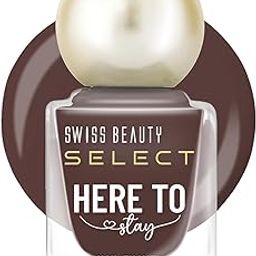 Swiss Beauty Select Here to Stay Nail Enamel with High gloss finish | Waterproof & Long-Lasting | Non - stain chip resistant | Shade- Burnt Coco, 12ml |-image-5