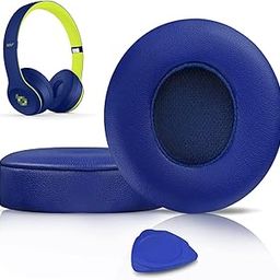 SoloWIT Earpads Cushions Replacement for Beats Solo 2 & Solo 3 Wireless On-Ear Headphones, Solo2 Solo3 Ear Pads with Soft Protein Leather, Added Thickness - Mazarine Blue-image-85