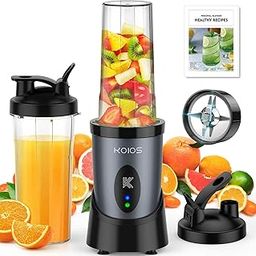 KOIOS 900W Blender Blender Personal Blender for Smoothies and Smoothies with 2 Bottles 22oz BPA Free Portable Blender and Lids to Go Single Serve Blender for Juices Food-image-2