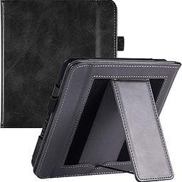 BOZHUORUI Stand Case for 7" Kobo Libra Colour & Kobo Libra 2 e-Reader - Premium PU Leather Sleeve Cover with Two Hand Straps/Auto Sleep/Wake (Rock Black)-picture-14
