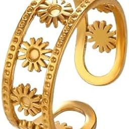 1PC Stainless Steel, Anti Tarnish Adjustable Finger Rings- Irresistibly Classy Designs Waterproof Rings for Girls & Women-image-1