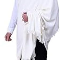 BDS Collection Men's Plain Woollen Dhariwal Lohi/Shawl Stole. (White) For Men-image-10