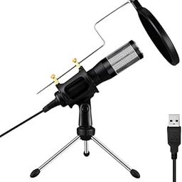 TELAMARKV USB Computer Live K Song Recording RGB Light Microphone-AK-3-15