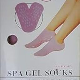 Moisturising Gel Socks with Jojoba Oil, Olive Oil, Vitamin E and Plant Essential Oil, Pink, One Size Fits All-image-14