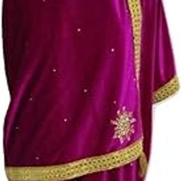 Men's Velvet Heavy Work Stole with Tassels (Magenta,Free Size)-picture-34