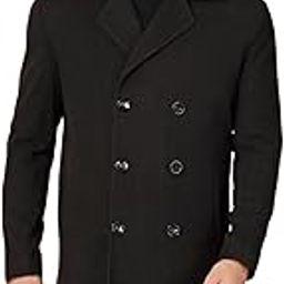 Winter Wear Single Breasted Notch Lapel Tweed Pea Trench Long Coat For Men-image-3