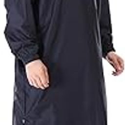 Waterproof Rain Poncho for Men and Women l Lightweight, Reusable & Pocket Packing Design - Free Size, Black-image-34