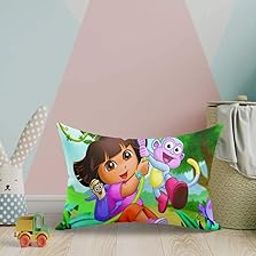 NISHOMES Velvet Cartoon Printed Cushion Pillow for Kids (Multicolor, 12x18 Inches)-image-78