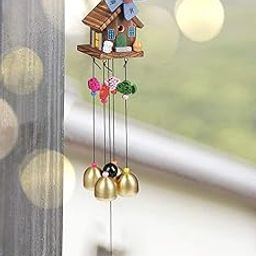 Gupta Fancy Wood Coper Wind Chime for Home Bedroom Balcony Garden Etc. for (Decorate Item)-image-26