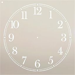 Coffee House Clock Face Stencil by StudioR12 | Classic Numbers Clock Art - Reusable Mylar Template | Painting, Chalk, Mixed Media | DIY Decor - STCL2331 - Select Size (24" Diameter)-image-39