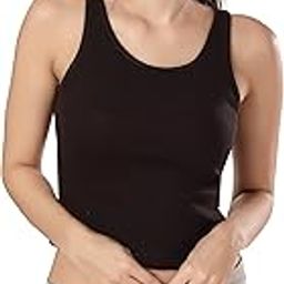 Women’s Rib Knitted 100 Percent Cotton Racer Back Round Neck Crop Tank Top with Sleeveless - Available Sizes - XS, S, M,L,XL,2XL-image-9