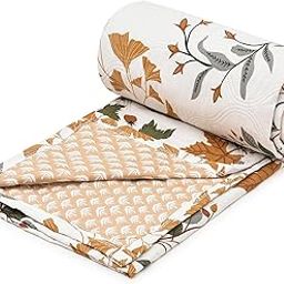 Amazon Brand - Umi Microfiber Cotton Quilted All Season Reversible AC/Monsoon Blanket Comforter, 3 Layered Quilted Dohar Single Bed AC Blanket,Pack of 1 Soft Blanket 55X88(Inches) (Navy)-picture-0