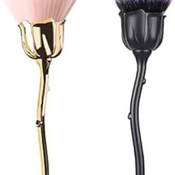 Red Square 2 Pieces Rose Makeup Brushes Blush Brush Large Face Powder Brushes for Powder Cosmetic Nail Dust Brush Loose Powder Brush Makeup Manicure Dust Remover Brush for Clean (Multicolor)-26