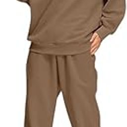 Women Oversize Sweatshirt & Joggers Track Suit Co-ord Set, Black,Brown,Grey,(S-XL)-image-10