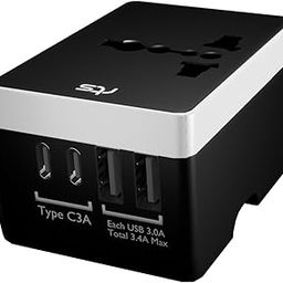 244 Countries 6 in 1 Universal Travel Adapters 2 USB C & 2 USB Ports All in One Worldwide International Travel Essentials Wall Charger AC Plug Adaptor for USA EU UK Australia Cell Phone Tablets Laptop-8