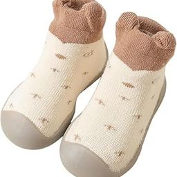 Kids Toddler Baby Boys Girls Warm Knit Soft Rubber Sole Shoes Slipper Non Slip Stocking Lightweight Breathable Winter New Warm Socks Infant-image-46