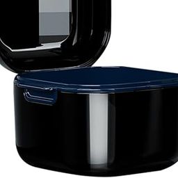 SAZ DEKOR® Denture Case w/Strainer Basket Bath Cleaning Soaking for Night Guard Black|Dental Floss For Teeth, Whitening Toothpaste, Temporary Teeth Gap Repair Kit, Tongue Cleaner, Denture Care|-image-61