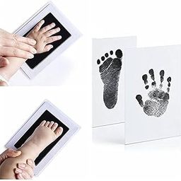 PRAGAT VIEW Inkless Hand and Footprint Kit Ink Pad for Baby Hand and Footprints Dog Paw Print Kit Dog Nose Print Kit Baby Footprint Kit Clean Touch Baby Foot Printing Kit Handprint Kit (BLACK-PACK OF-1)-image-96