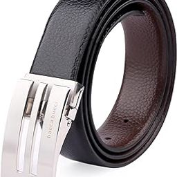 Men's Reversible Classic Dress Belt Italian Top Grain Genuine Leather Black and Brown with Rotating Metal Buckle-Black/Brown-picture-46