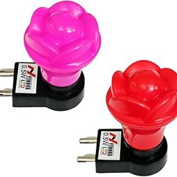 Nytroks Plug & Play Energy Saving Lamp 0.5w Decorative Rose Bulb LED Night Light With 2Pin Plug For Bed Room, Living Room, Kids Room, Balcony and any Indoor Home Decoration (Red, Pink) (Pack of 2)-image-57