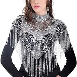 Women's New Flowers Style Capes Poncho With Light Beads-picture-35
