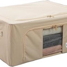 HOKIPO 600D Oxford Fabric Cupboard Organizer For Clothes,Beige 44L- Pack Of 1(Ar-4732-Bge),40 Cm,22 Cm-picture-11