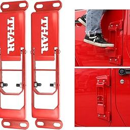 CCE Door Hinge Step with Folding Foot Pedal, Compatible for Mahindra Thar (Red)-12