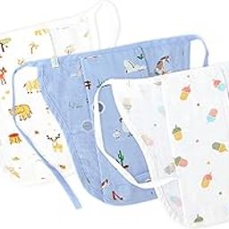 Honcho Baby - 100% Organic Cotton Muslin Nappies Resusable | 3 Pack | New Born & 0-4 Months | Super Absorbent | Extra Soft 4 Layered Center Panel (Barnyard Buddies - Rainbow Popsicles - Tiny Jungle Adventures, Newborn)-28