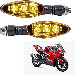 Asryd Universal Motorcycle Bright LED Amber Turn Signal Light Indicator Brake Lamps For TVS Apache RR310 (2.Pcs Amber Color Indicator)-25