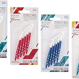 Medicept PROTEC Angled Interdental manual Brush Narrow and Wide Space for adults, Assorted (1xYellow, 1xBlue, 1xPink, 1xGreen) - Pack of 4.-13