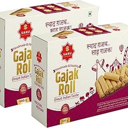 SAHU GAJAK BHANDAR Homemade Crispy Gazak Roll 900g (Combo of 500g and 400g) Gud Gazzak | Tilkut | Gajjak | Sesame Seed Chikki | Jaggery Snacks Bar-image-1