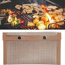 Baking Grill Bag, Baking Mesh Bag, Grill Accessories High Quality for Bake Bread, Hot Dog, Hamburger Easy to Clean 9.4 x 5.5in Charcoal, Gas-image-65
