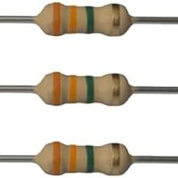 Anil Electronics Carbon Film Resistor 1/4 watt 4 Band Tolerance 5% - Pack of 100pcs (3.3M Ohms)-image-1