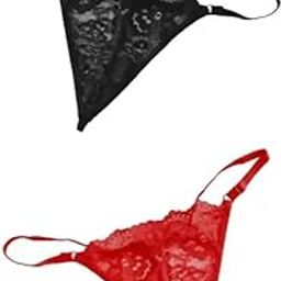 Women's Net Bikini (Panty (P2)-Black-Red-_M)-image-79