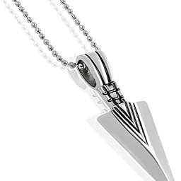 Men's Fashion Jewellery Solid Spear Point Arrowhead Pendant Necklace With Chain For Boys and Men-image-20