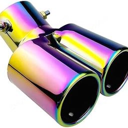 CARIZO High Performance 60mm Inlet Dual Exhaust Muffler Tip Burnt Blue TF-2201(D), Car Exhaust Upgrade Compatible with Renault Scala-image-49