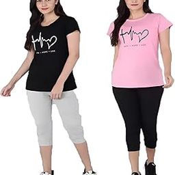 The Womens Printed Round Neck Regular Fit Half Sleeve Cotton Blend T-Shirt-image-48